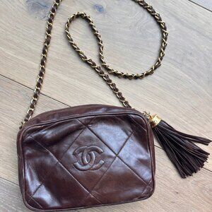 Chanel Camera Bag with Leather Tassel Vintage